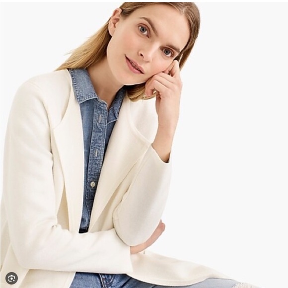JCrew Sophie Open-Front Blazer Cream White - Picture 2 of 9